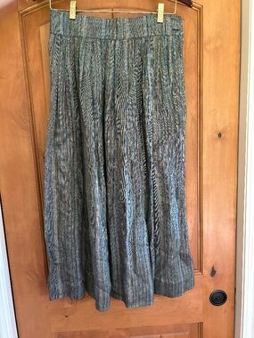 Alexander Julian 100% Linen Rainbow Striped Maxi Skirt Sz 6